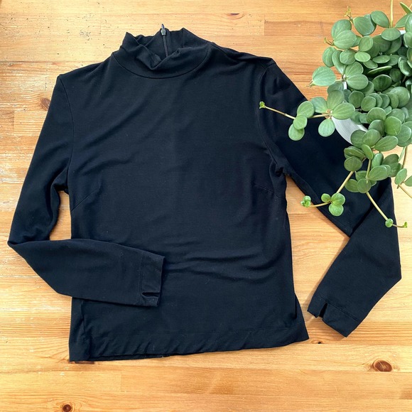Ann Taylor Black Long sleeve Turtleneck Top Size Medium - Picture 1 of 9